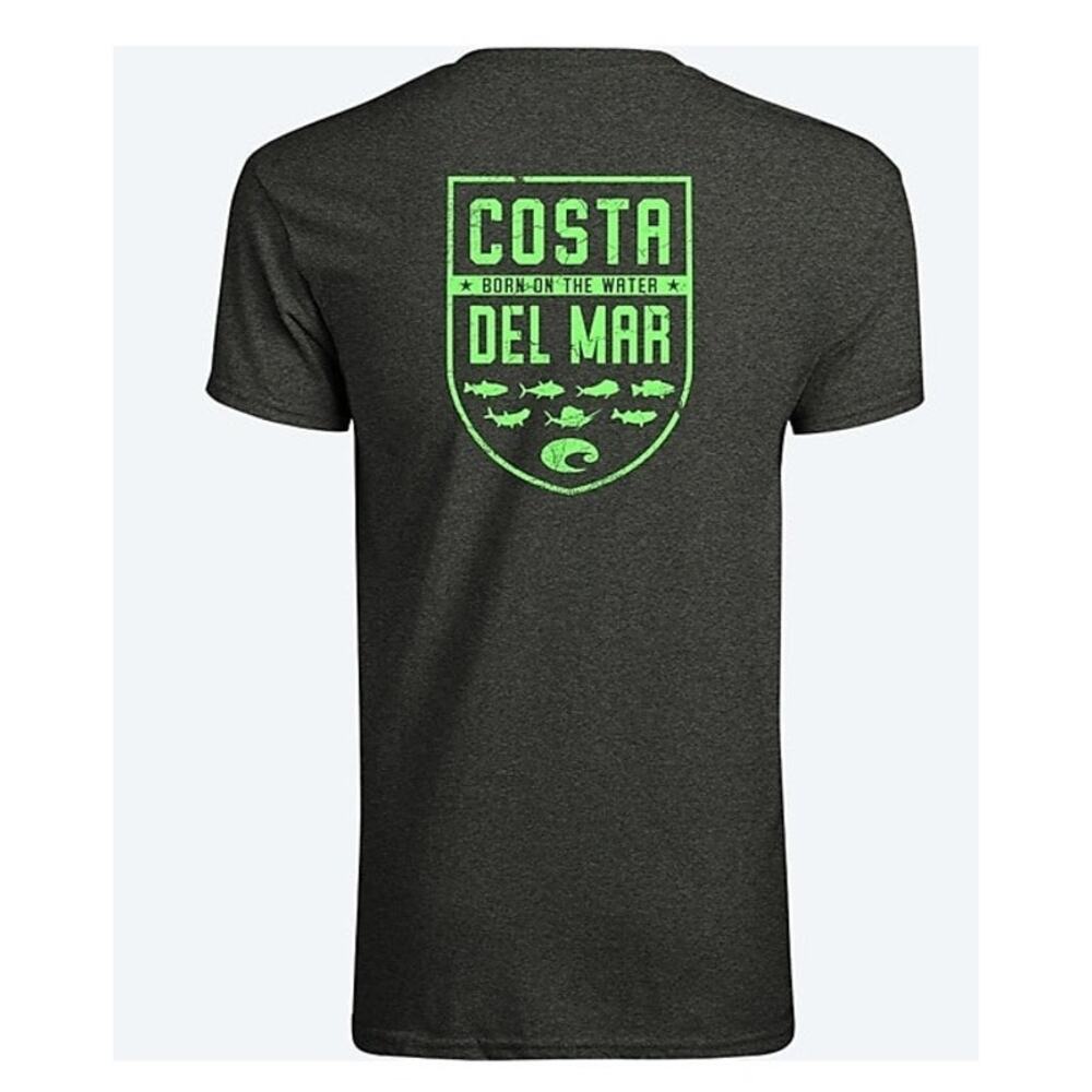 NWT Costa Species Shield Short Sleeve T-Shirt in Dark Heather size Large